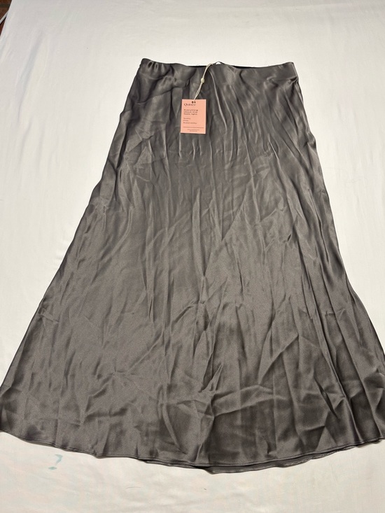 Quince Dresses & Skirts - Quince Charcoal Gray Midi Silk Skirt